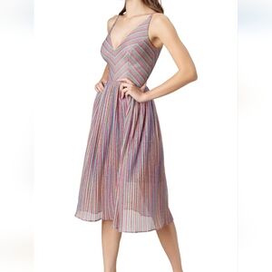 Dress the population Haley Brt Magenta Multi Metallic Dress sz Small